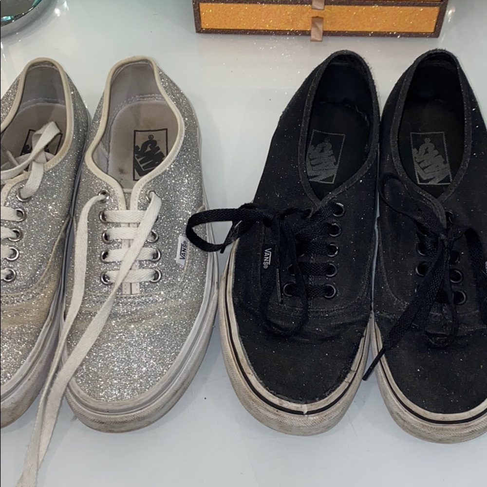 2 Pairs of Worn Sparkly Vans